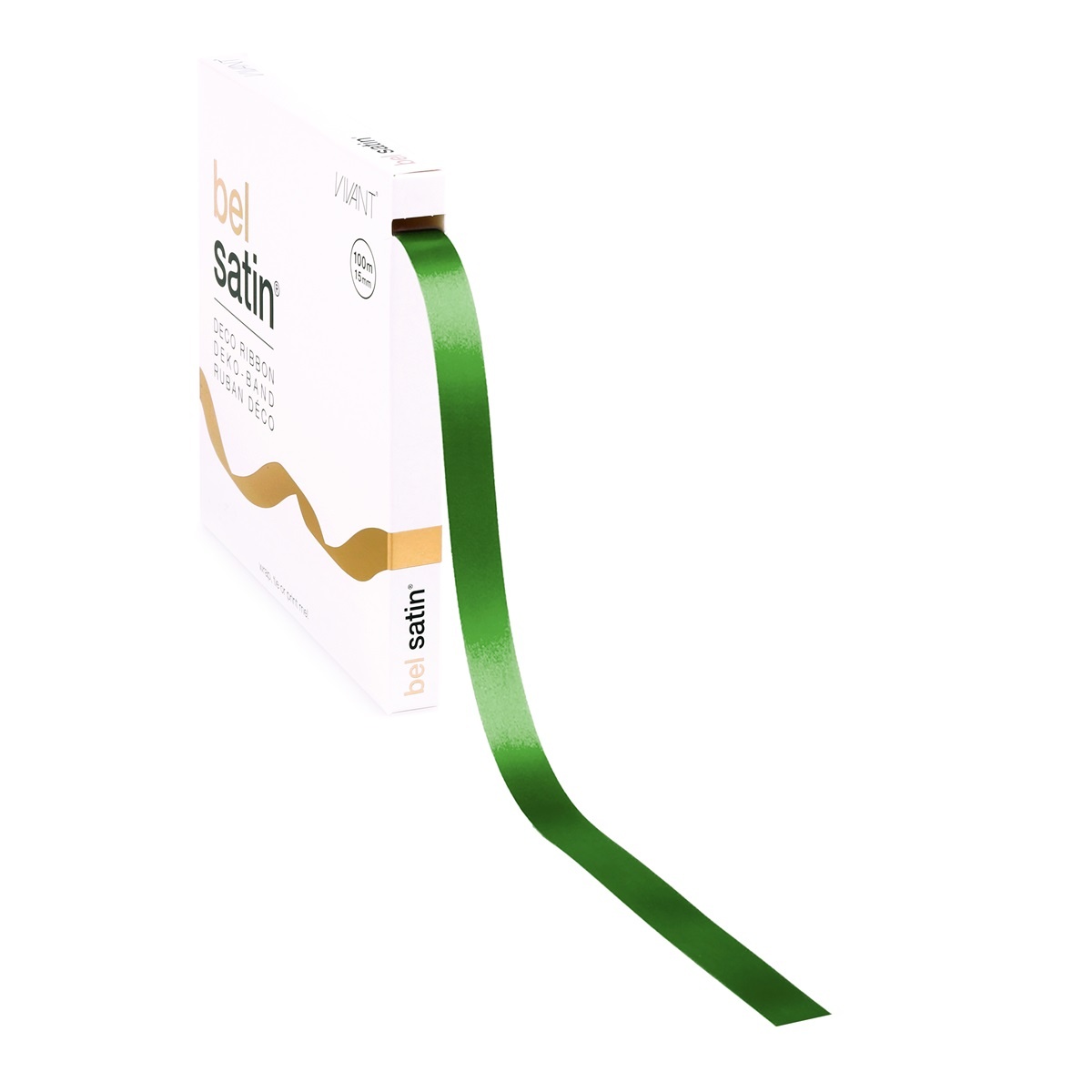 Bel Satin ribbon 15mm - Apple Green