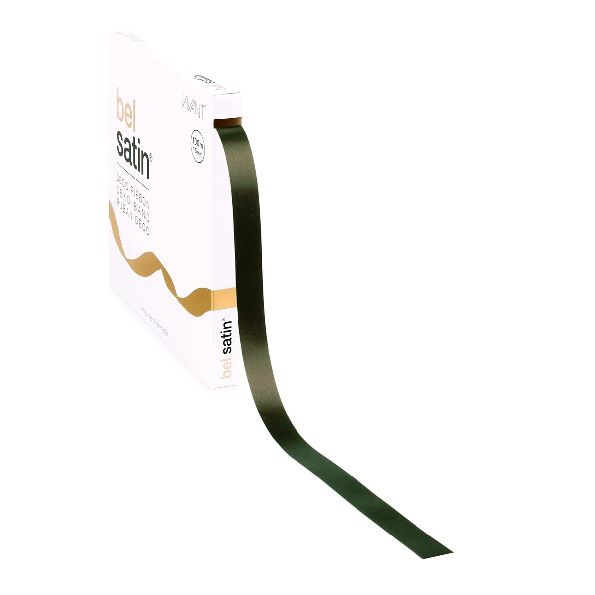 Bel Satin lint 15mm - Moss