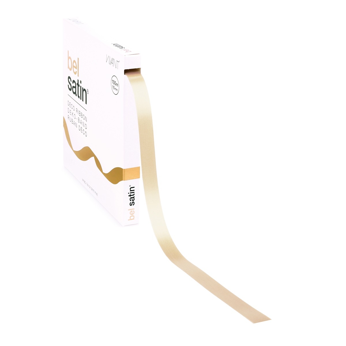 Bel Satin lint 15mm - Natural