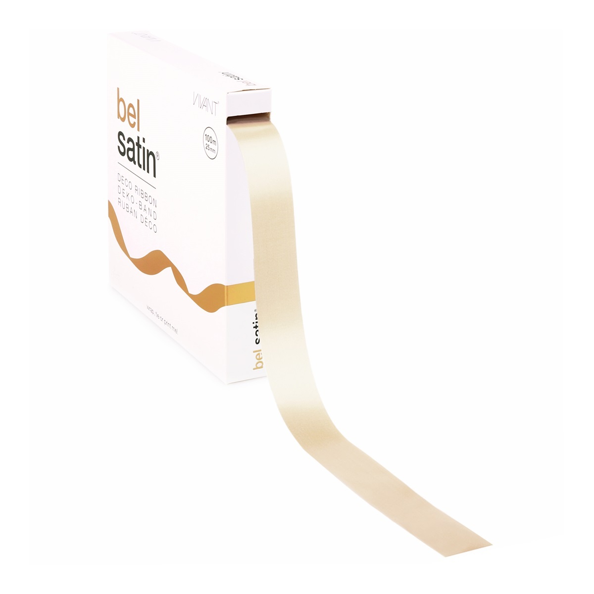 Bel Satin lint 25mm - Natural