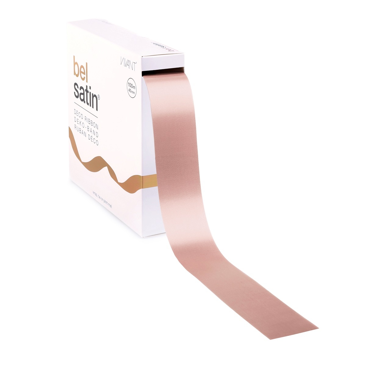 Bel Satin ribbon 40mm - Nude