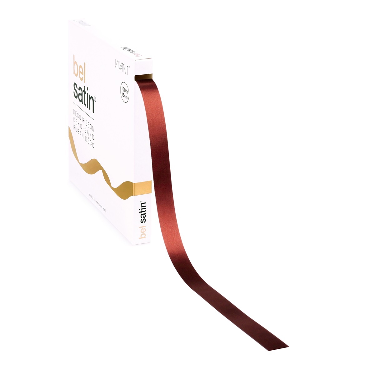 Bel Satin lint 15mm - Brown
