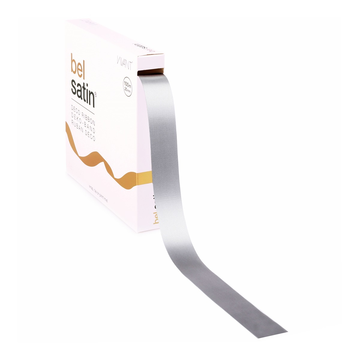 Bel Satin lint 25mm - Grey