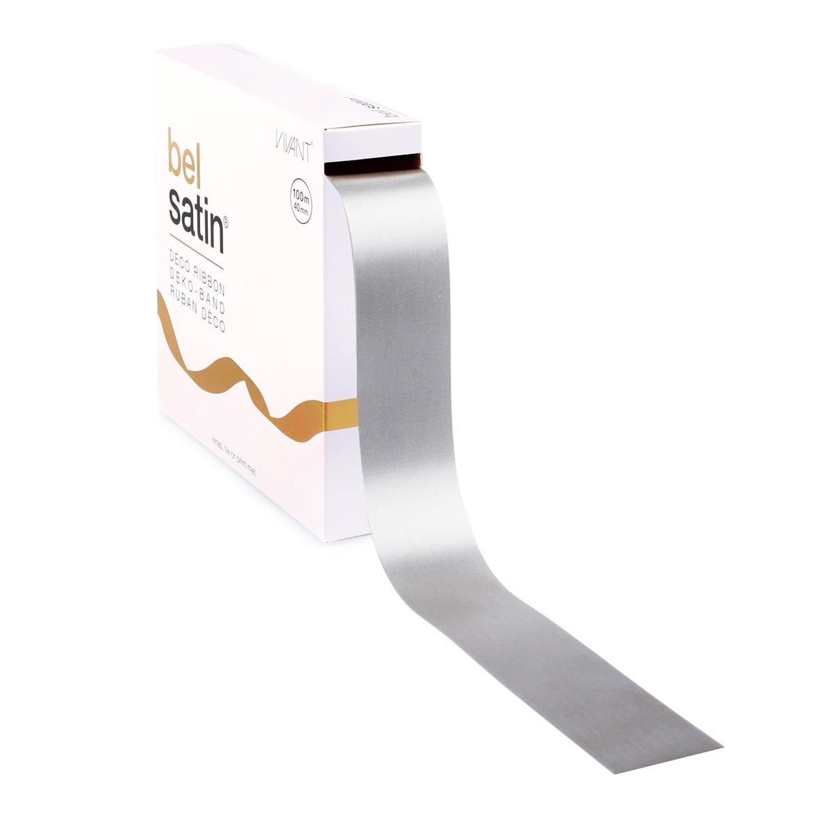 Bel Satin ribbon 40mm - Grey