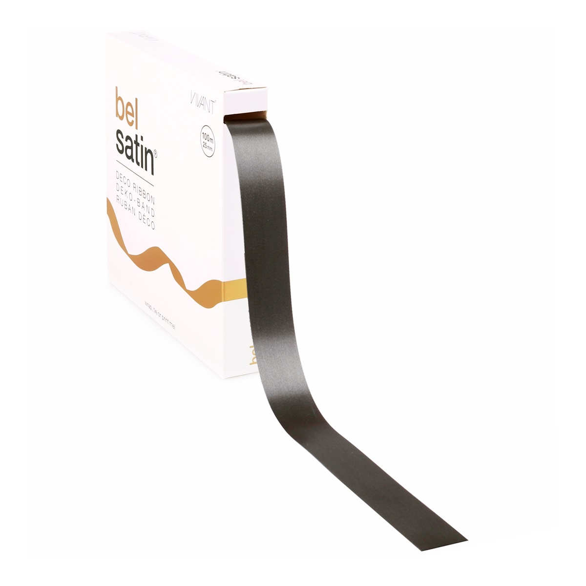 Bel Satin ruban 25mm - Dark Grey