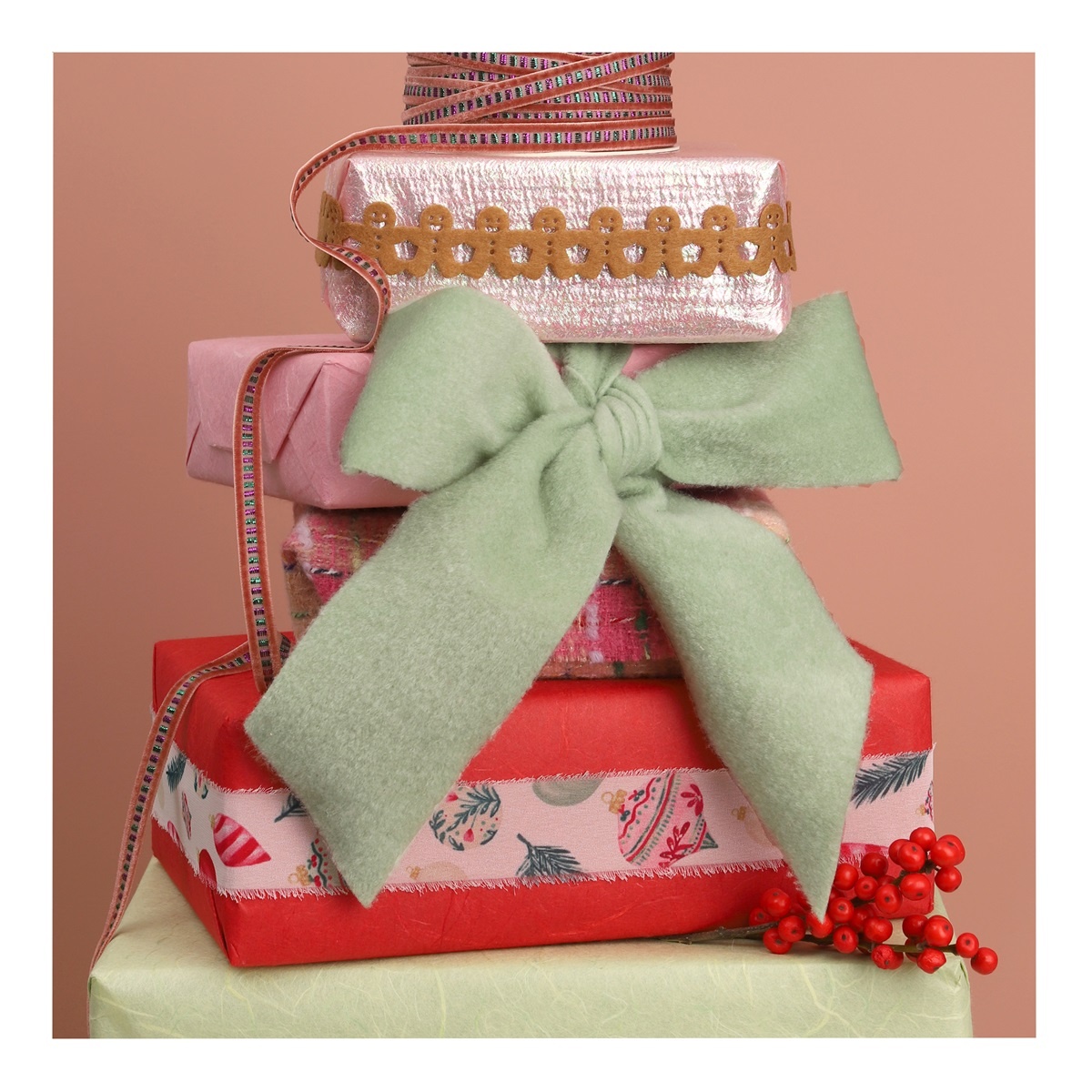 Christmas Joy Chiffon lint 10m/40mm