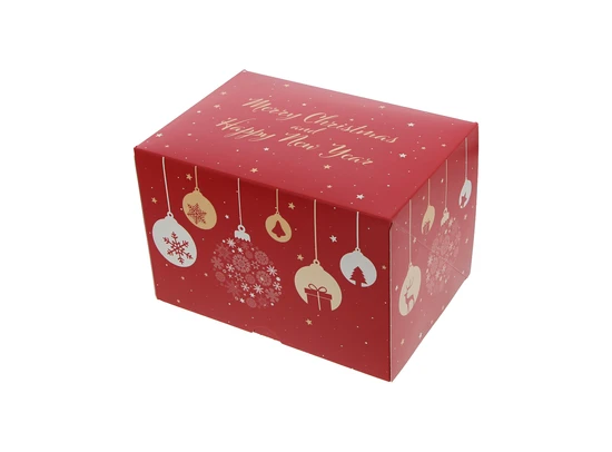 Bûchedoos "Festive" 20 x 14 x 14 cm rood.