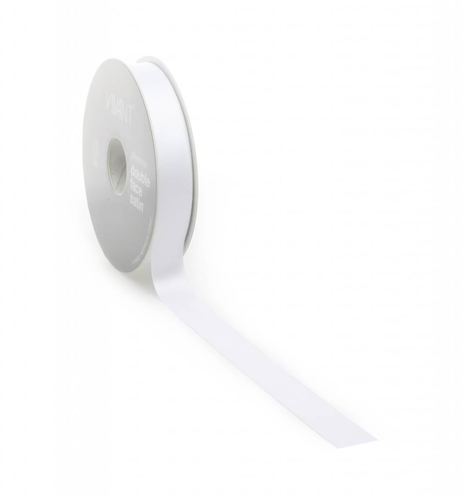 Double Face Satin Band - White