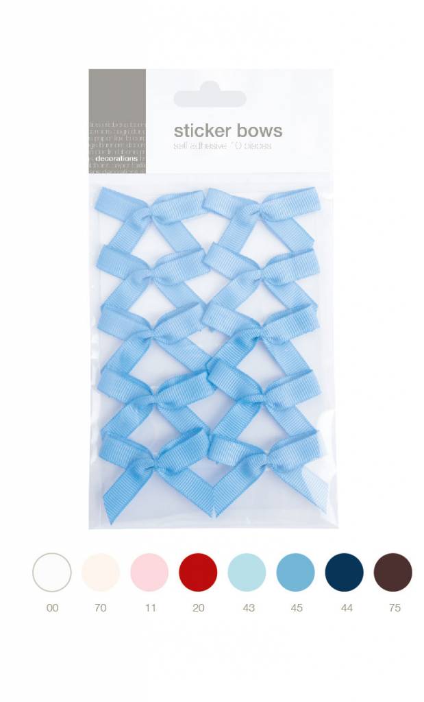Single sticker bows grosgrain - 150 stuks