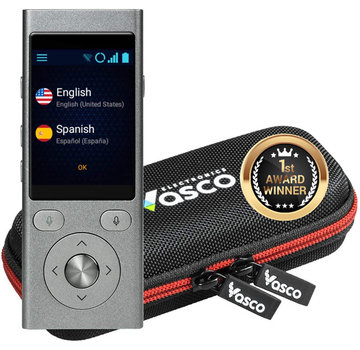 Vasco 2 Pocket Vertaler + GRATIS Internet (Spraak- en Gesprek Vertaler - Vertaal Apparaat - Draagbare Vertaalcomputer + Luxe beschermhoes)