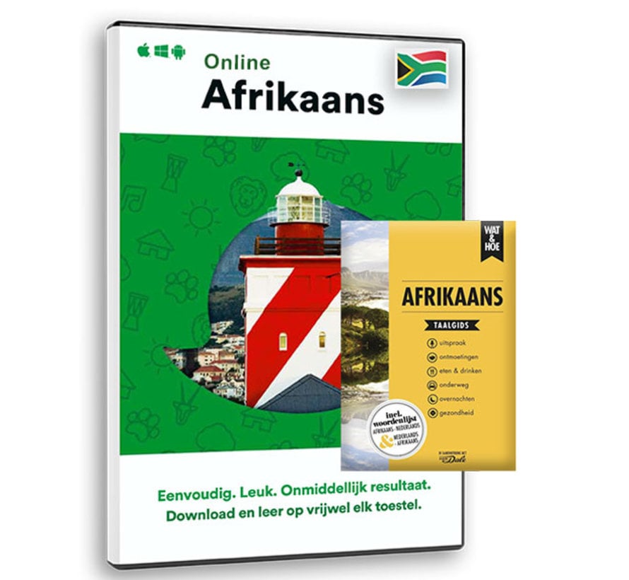 Leer Afrikaans: Online taalcursus + Leerboek Afrikaans