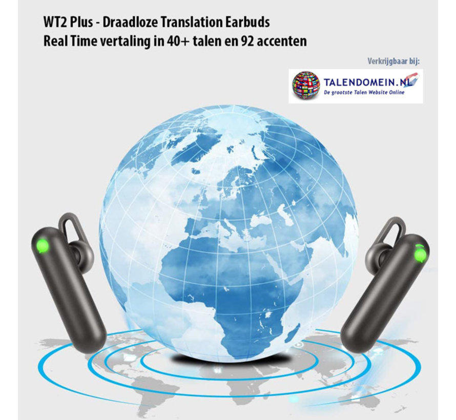 Timekettle WT2 Plus - Vertaal Oordopjes  / Translation Earbuds (Zwart)