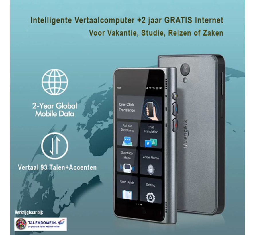 Timekettle Fluentalk T1 - Realtime AI Vertaalcomputer 95 talen