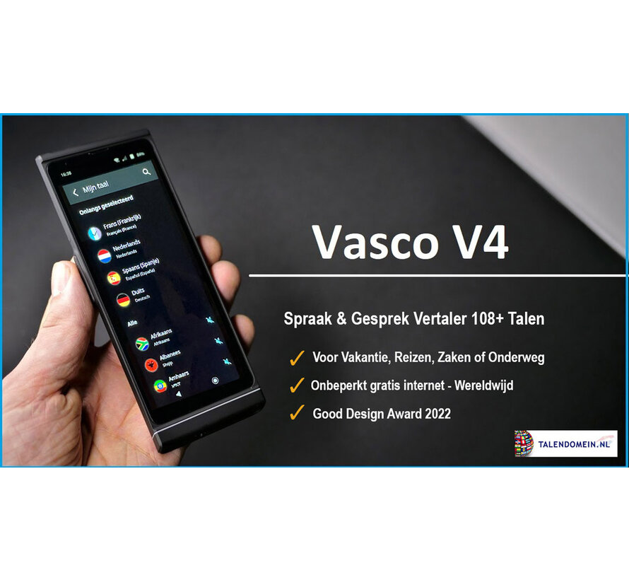Vasco Translator V4 - Spraak, Tekst en Foto Vertaler 108 talen - Pocket  Vertaaltoestel