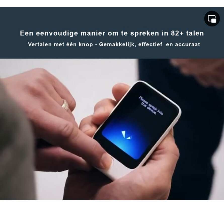 Pocketalk S2 Mini Vertaalcomputer + eSIM 5 Jaar - Realtime Vertaler 92+ Talen