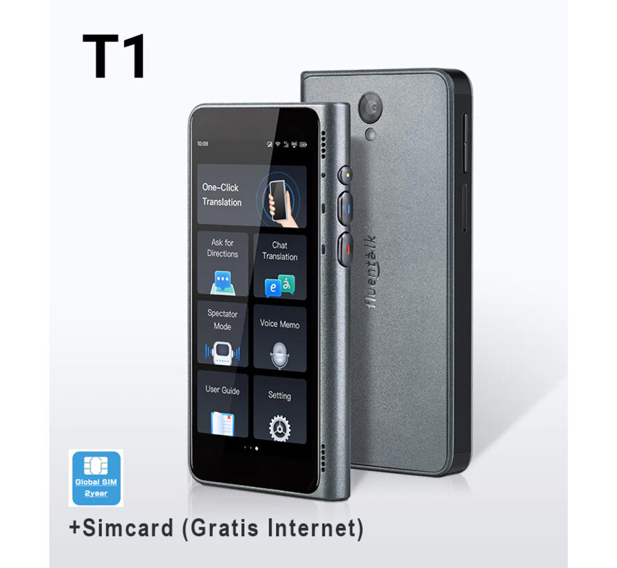 Timekettle Fluentalk T1 - Realtime AI Vertaalcomputer 95 talen