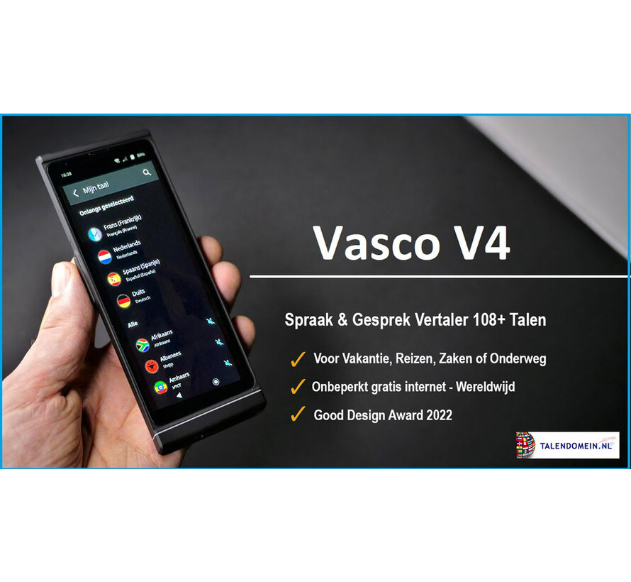 Vasco V4 Translator -  Draagbare Vertaler +Gratis Internet