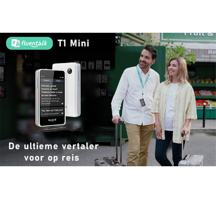 Timekettle Fluentalk T1 Mini Vertaalcomputer +Simkaart +Beschermhoes