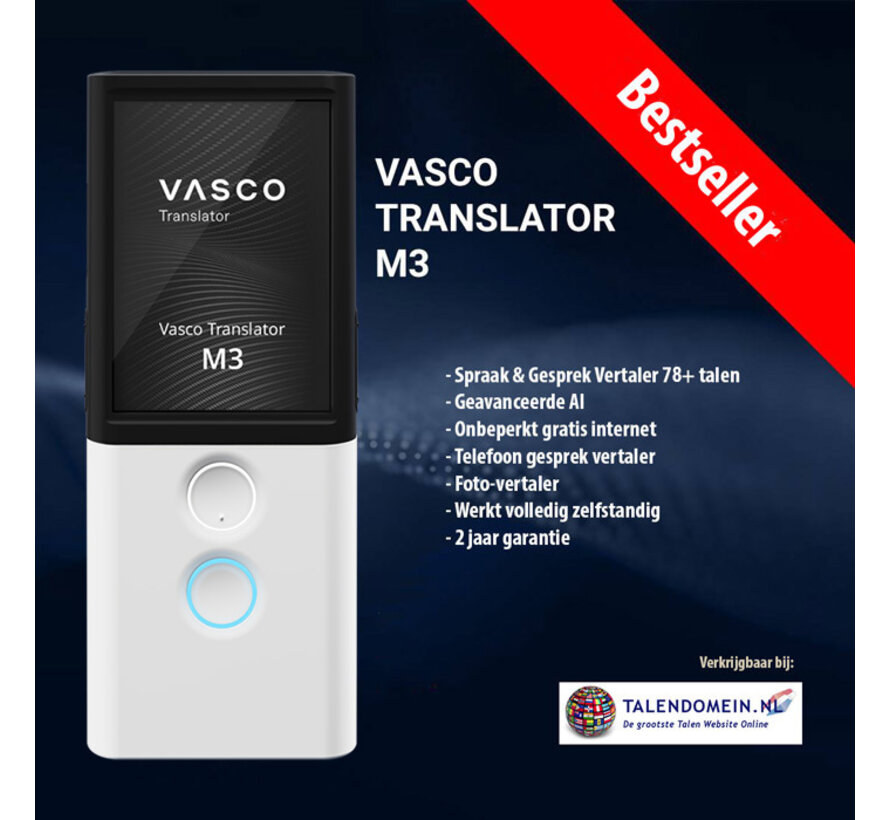 Vasco M3 Vertaalcomputer - Draagbare Vertaler + Gratis Internet