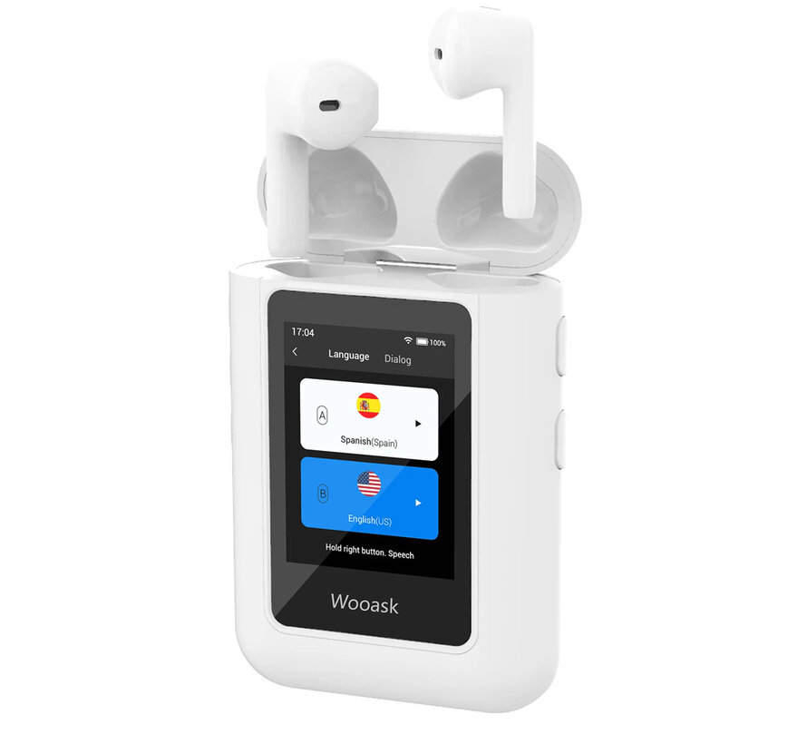 Wooask A8 Translator  - Vertaalcomputer + AI Vertaal Oordopjes