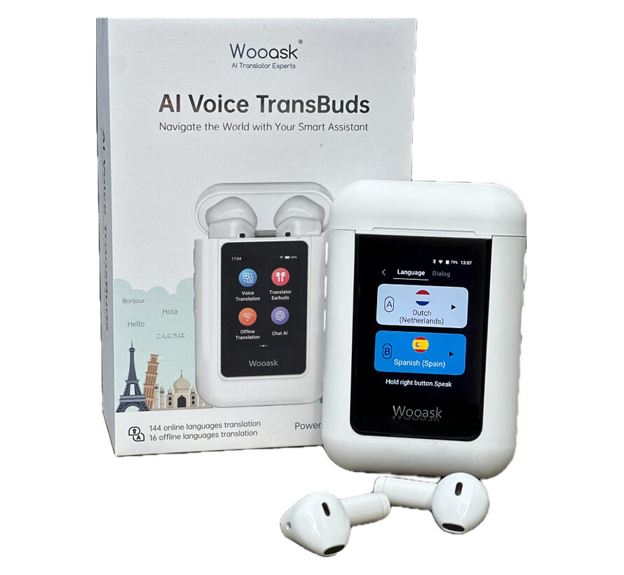 Wooask A8 Transbuds - Slimme Vertaalcomputer + AI Vertaal Oordopjes
