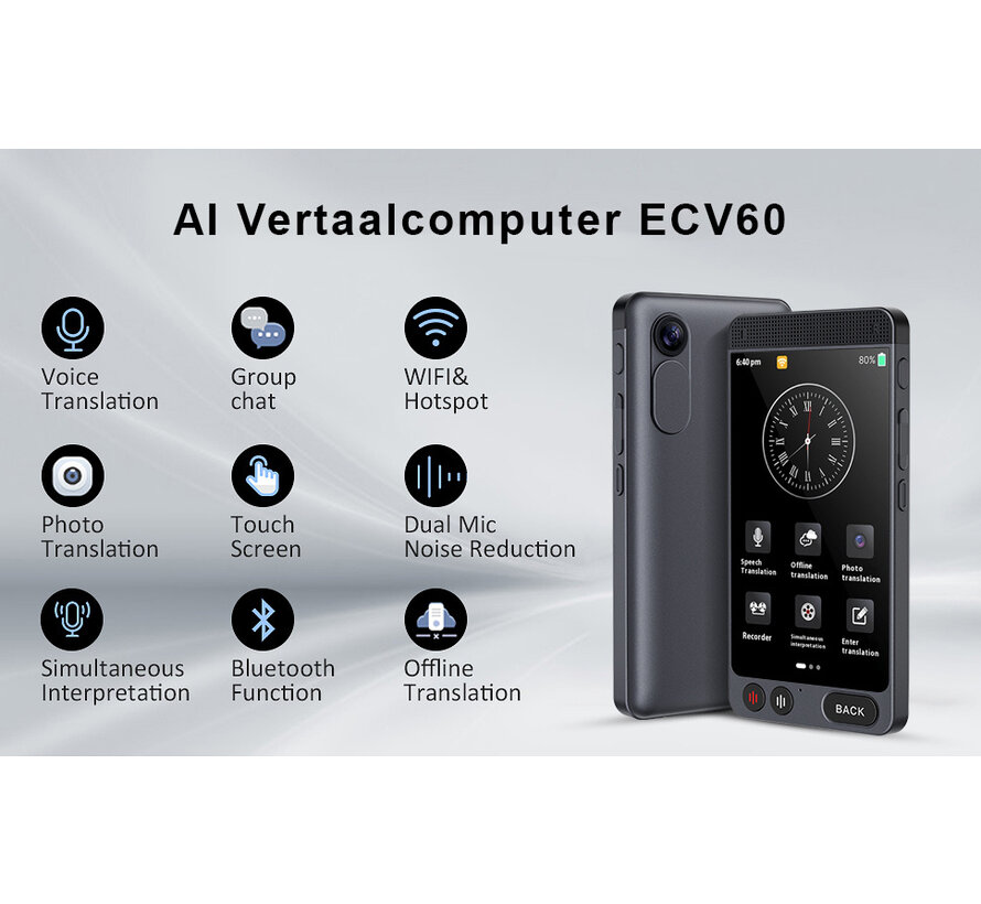 ECV60 - Stem, Tekst, Foto en Gesprek Vertaler 142 Talen