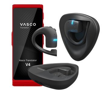 Vasco Translator V4 + Vasco E1 Translator (Bundel) - Vertaalcomputer 112 Talen + Gratis Internet + Vertaal Oordopjes
