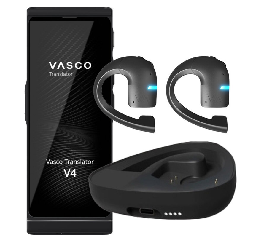Vasco V4 Translator + Vasco E1 Vertaal Oortjes (Bundel)