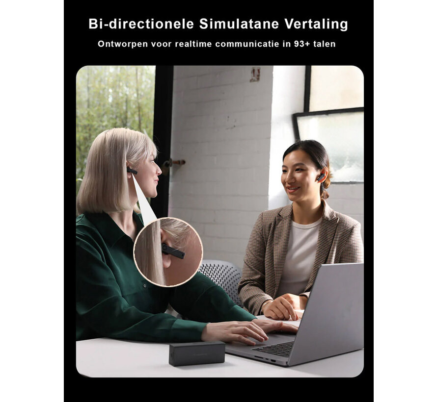 Timekettle X1 - AI Simultaan Vertaler - Spraak, Gesprek en Media Vertaler + Handsfree Vertaal Oortjes
