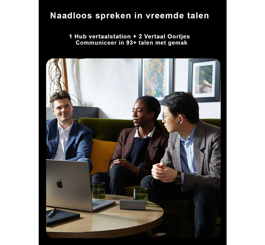 Timekettle X1 - AI Simultaan Vertaler - Spraak, Gesprek en Media Vertaler + Handsfree Vertaal Oortjes