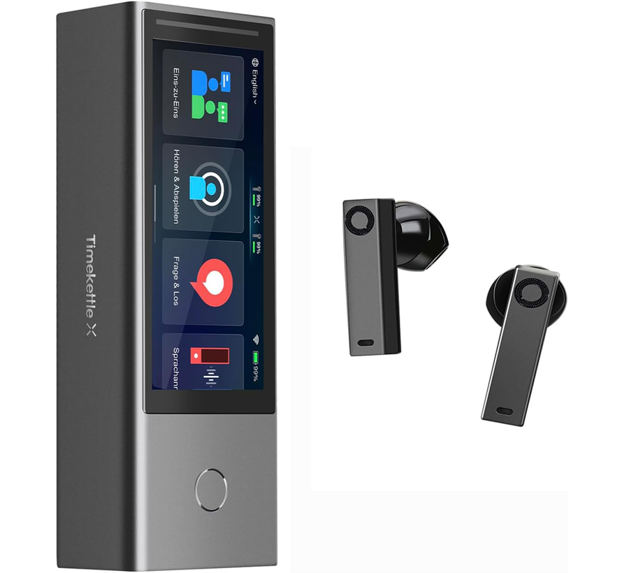Timekettle X1 - AI Simultaan Vertaler - Spraak, Gesprek en Media Vertaler + Handsfree Vertaal Oortjes