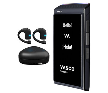 Vasco Q1 Vertaalcomputer + E1 Vertaal Oortjes (BUNDEL) - Vasco Translator Q1 + E1 Vertaal Oordopjes