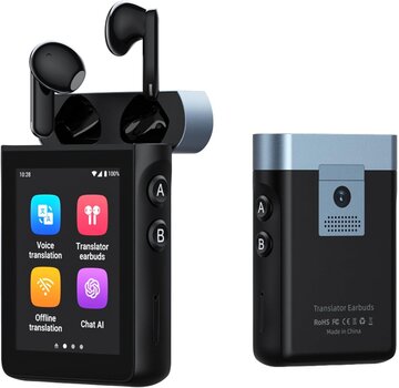 Wooask Wooask A9 Translator -  Vertaalcomputer 147 talen - Spraak Vertaler + AI Vertaal Oordopjes + Chat GPT  (Wifi versie)