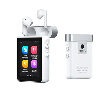 Wooask Wooask A9 Translator -  Vertaalcomputer 147 talen - Spraak Vertaler + AI Vertaal Oordopjes + Chat GPT (4G/Wifi)