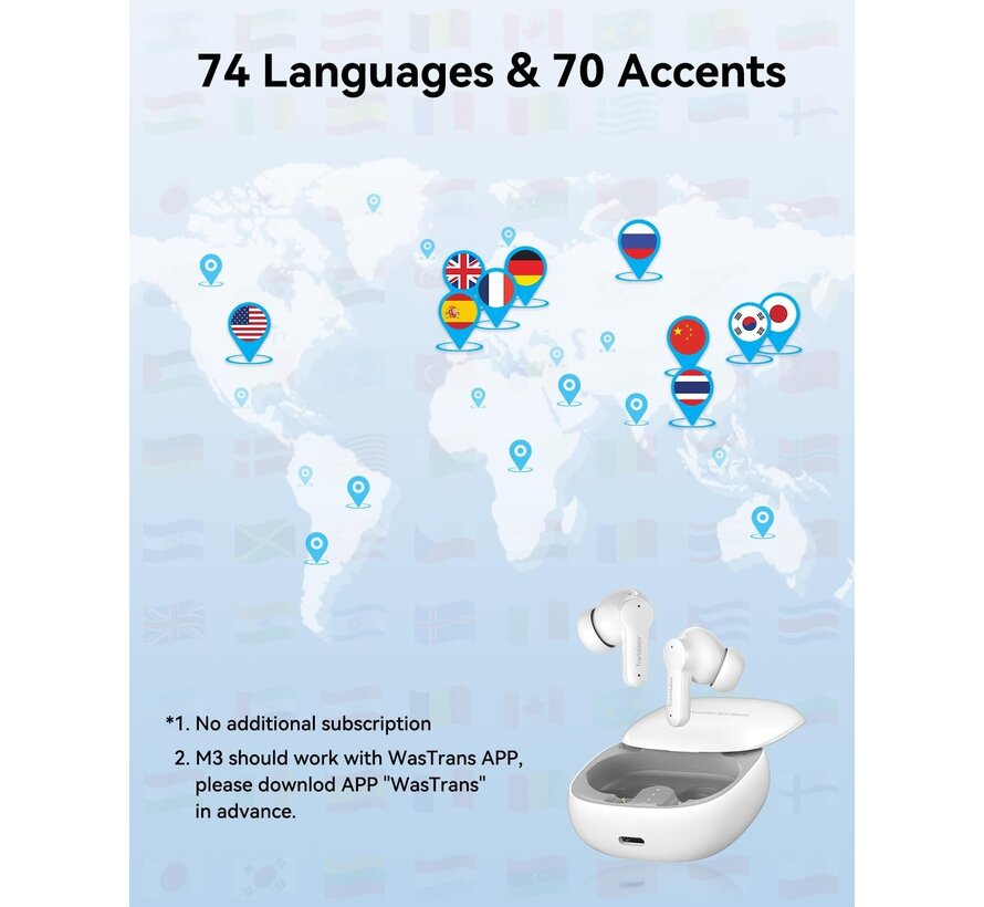Wooask M3 - Translation Earbuds - Vertaal Oordopjes