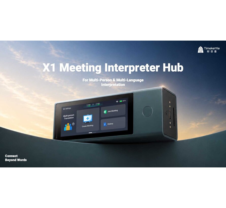 Timekettle X1 Meeting - AI Simultaan Vertaler - Spraak, Gesprek en Media Vertaler + Handsfree Vertaal Oortjes