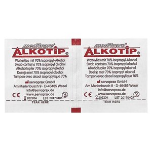 Alkotip Alcohol wipes with 70% isopropyl alcohol