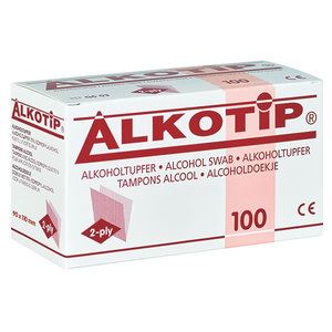 Alkotip Alcohol swabs with 70% isopropyl alcohol