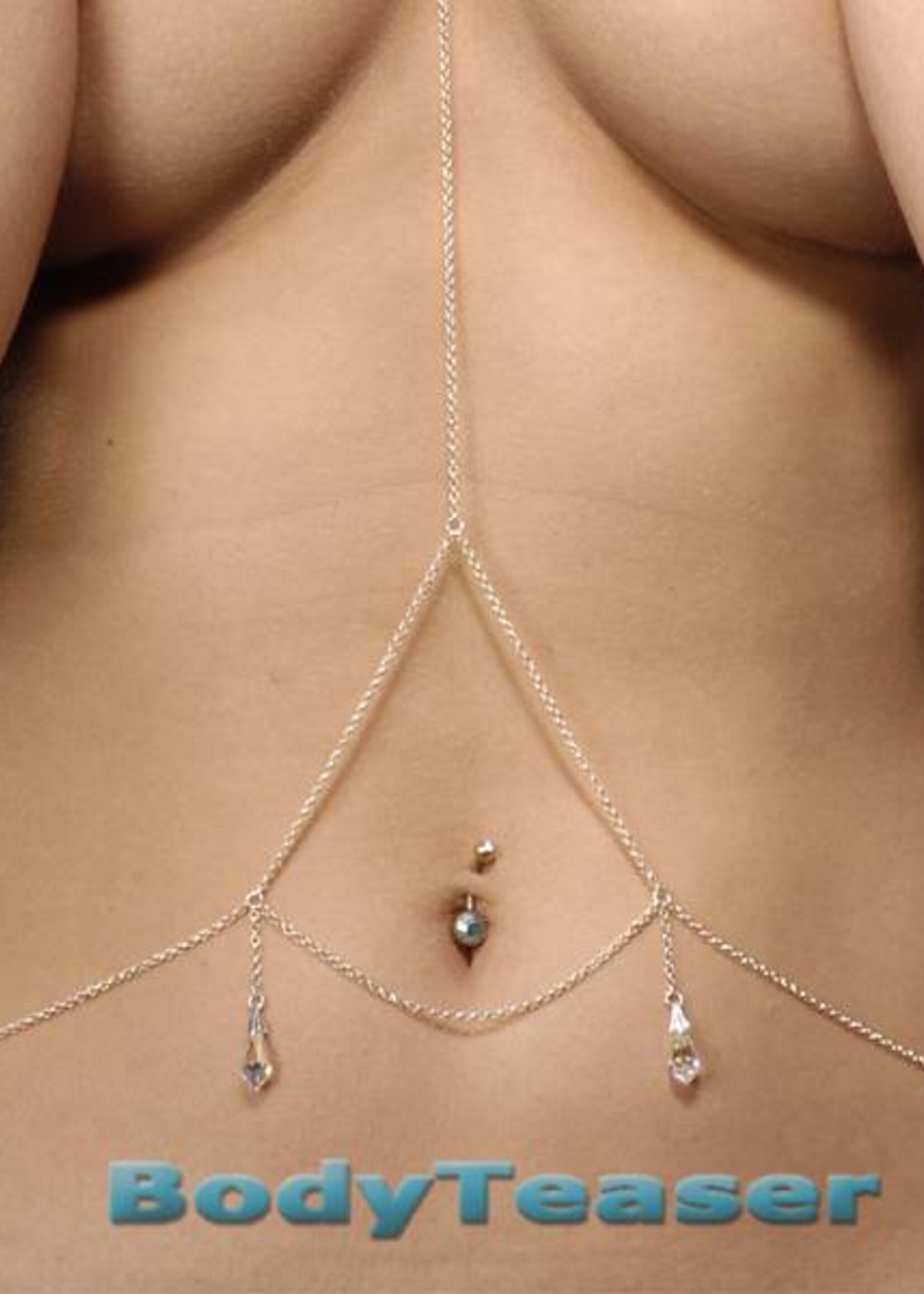 Silver Bodychain model Angel Bellychain Necklace combination