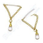 Nipple Piercing "Crystal Pendant" Gold on Silver