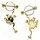 Nipple Piercing Jewelery 14, Frog, Gold on 925 Silver