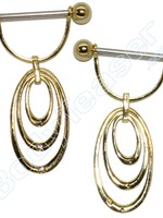 Tepelpiercing "Ringen", goud op zilver