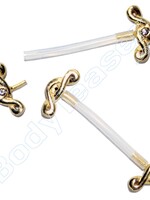 Tepelpiercing "Swirl", goud op zilver