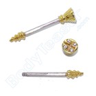 Nipple Piercing "Screw" Gold on Silver