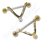 Nippel Piercing "Vendetta", Gold auf Silber