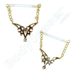 Nipple Piercing Jewelery Celtic pendant, Gold on 925 Silver