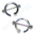 Nippel Piercing "Ring", 925 Silber