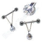 Nipple Piercing "Crystal pendant" 925 Silver