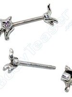 Nippel Piercing "Katze", 925 Silber