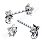 Nipple Piercing "Gecko" 925 Silver